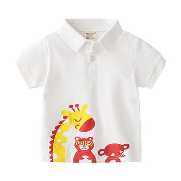 Kid Boy Animal Friend Polo Shirt