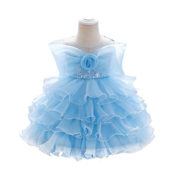 Toddler Kid Girl Tiered Layered Ruffle Trim Off Shoulder Party Formal Dress