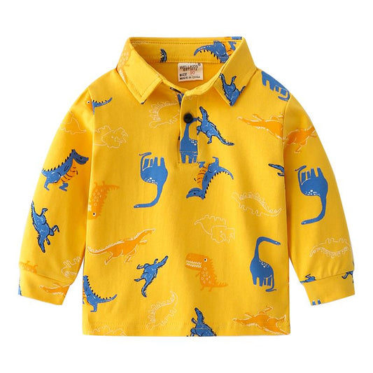 Dinosaur Pattern Kid Boy Polo Shirt