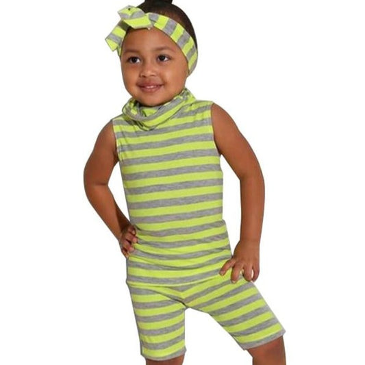 Mom And Me Stripe Romper With Mask