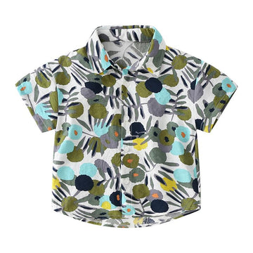 Kid Boy Tropical Floral Hawaii Shirt