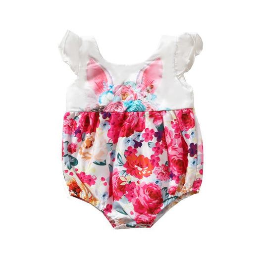 Baby Girl Ear Flower Print Bodysuit