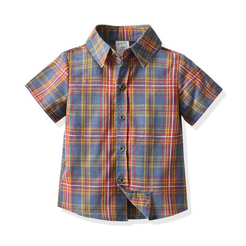 Cute Toddler Boy Plaid Shirt