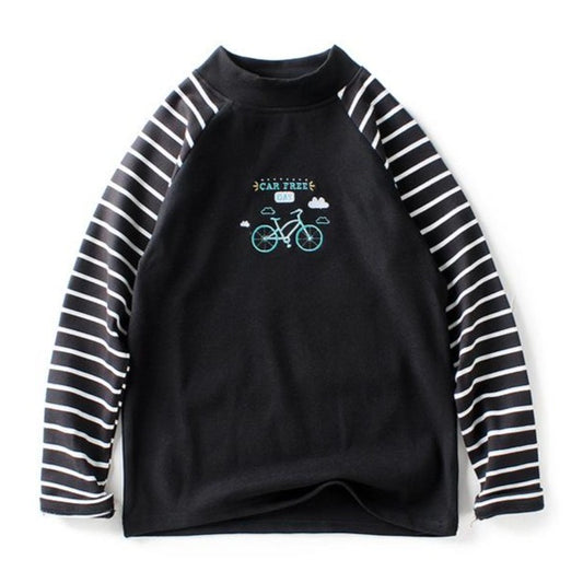 Kid Boy Bike Stripe Colorblock Top