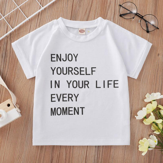 Enjoy Yourself In Your Life Every Moment Print T-shirt